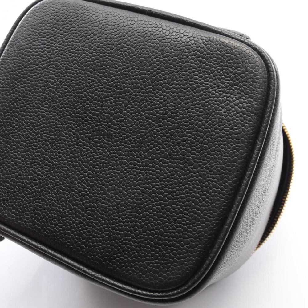CHANEL Black Leather Logo Vanity Bag - Picture 8 of 10